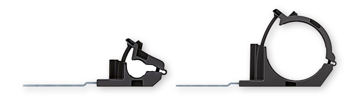 Ratchet P-Clamp sizes from littel (A) to Large (D).